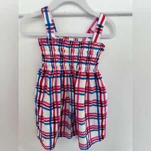 Plaid Smocked Dress with Straps